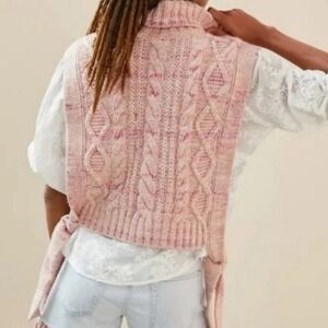 Anthropologie  | by Anthropologie | Pink Space Dye Cable Knit Dickie Sweater
